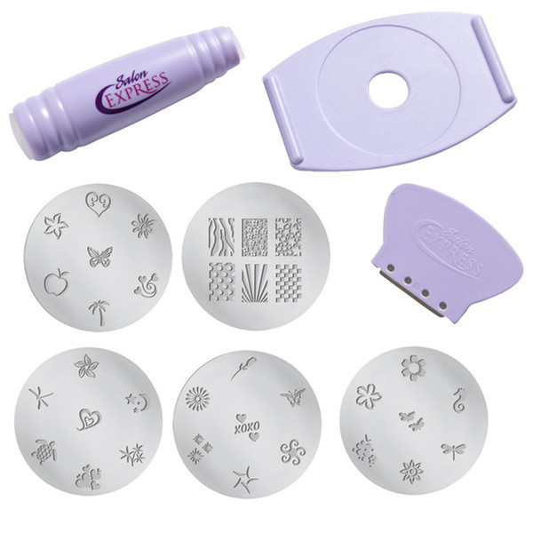 New Salon Express Pro Nail Art Stamping Kit DIY Design stamping kit Finger Stencil nail art