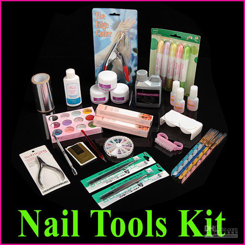 Professional Manicure Pedicure Nail Art Salon Tool Full Acrylic Liquid Powder Glue Kit Set,Free Ship