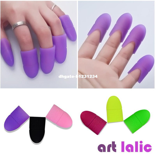 5pcs Nail Art Tips UV Gel Polish Remover Wrap Silicone Elastic Soak Off Cap Clip Manicure Cleaning Varnish Tool Reuseable Finger