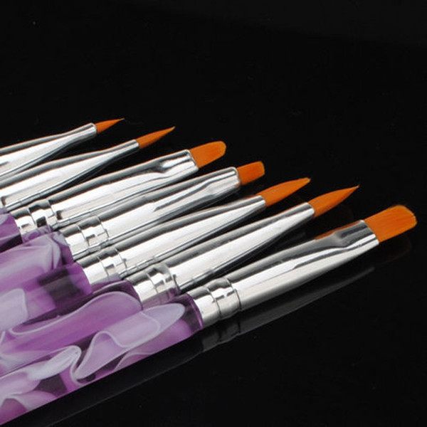 7Pcs/Set Professional UV Gel Painting Brushes Kit Nail Art Tips Decoration Drawing Nail Brush Pen Nail Manicure Equipment Tools