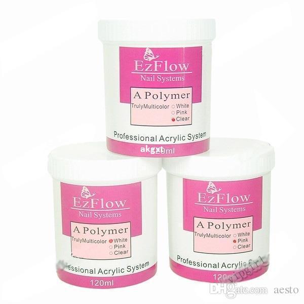 Wholesale -1PCS X New 120g Clear Color Acrylic Powder Builder Nail Clear Pink White HOT#E701