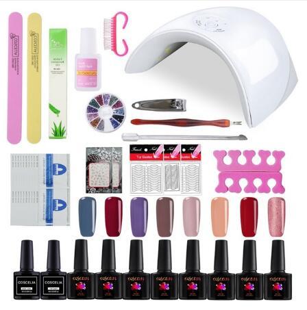 Nail Gel Manicure Set Nail Kit Set 8 Color UV Gel Polish 36W UV LED Lamp UV Gel Nail Art Tools