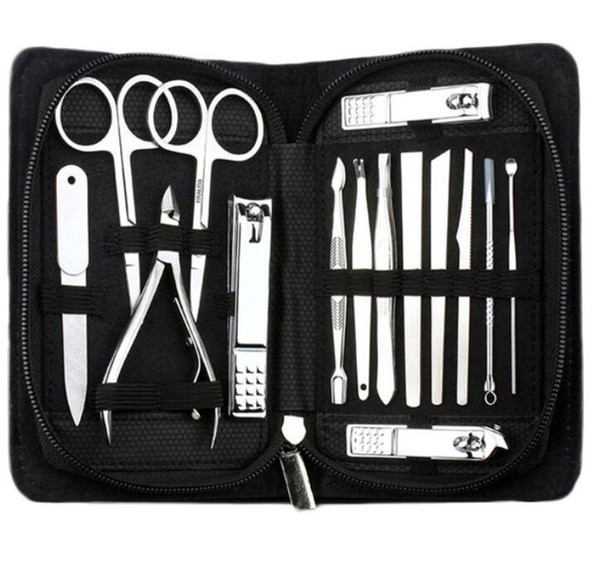 15 in 1 Manicure Set Professional Nail Clipper Kit Utility Pedicure Scissors Tweezer Knife Ear Pick Nails Art Beauty Tools Sets