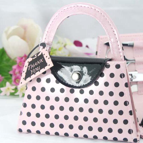 nail art ,hot Pink Polka Dot Purse Manicure Set,nail cutter,nail trimmer,wedding gift favor bridal shower gifts #Z82