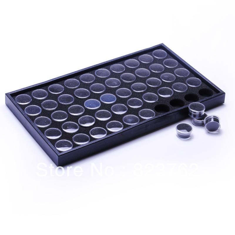 Wholesale-Free Shipping 50 Pot Nail Art Display Tray Glitter Rhinestone Tool