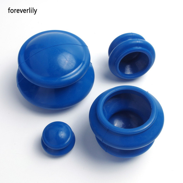 vacuum foreverlily 4pcs Natural Rubber Therapy Health Care Small Body Cupping jar Acupunture Vacuum Cupping Set