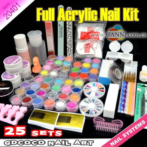 Wholesale-Professional acrylic nail kit DIY nail art kit/salon nail 25sets free shipping 20401407