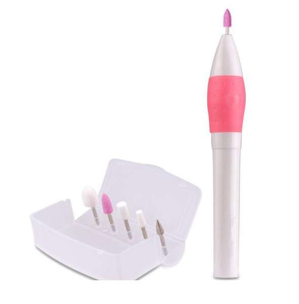 5 in1 Battery Nail Drill File Pedicure Manicure Grinding Machine Nail Polish Tool Set nail art kit care system shiny shine nail