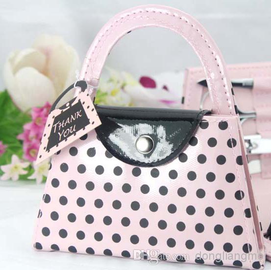 nail art ,hot Pink Polka Dot Purse Manicure Set,nail cutter,nail trimmer,wedding gift favor bridal shower gifts #Z82