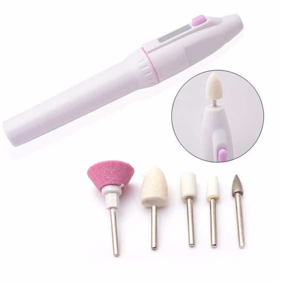 5Bits Electric Manicure Nail File Set Drill Buffers Art Salon Professional Manicure Pen Tool Feet Care File Nail Art Tools Y18100707