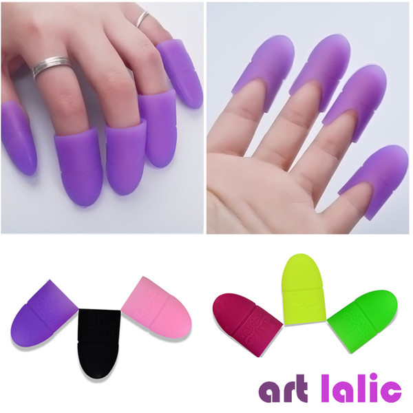 5pcs Nail Art Tips UV Gel Polish Remover Wrap Silicone Elastic Soak Off Cap Clip Manicure Cleaning Varnish Tool Reuseable Finger