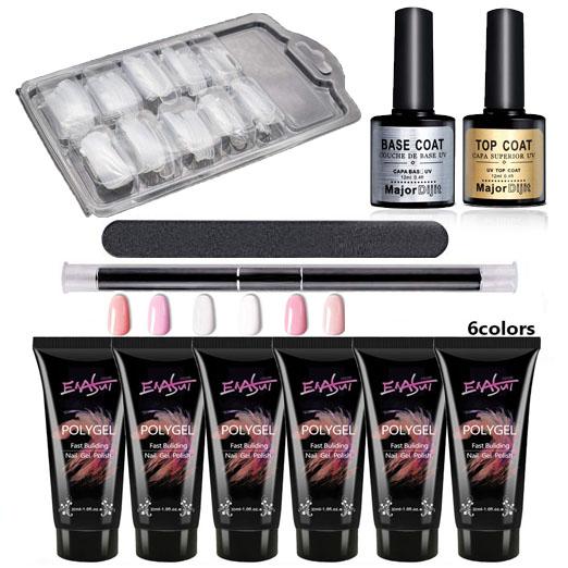 Poly Gel Kit Nail Enhancement Builder Gel Nail Extension Poly Gel Trial Kit Professional Nail Technician All-in-One French Kit