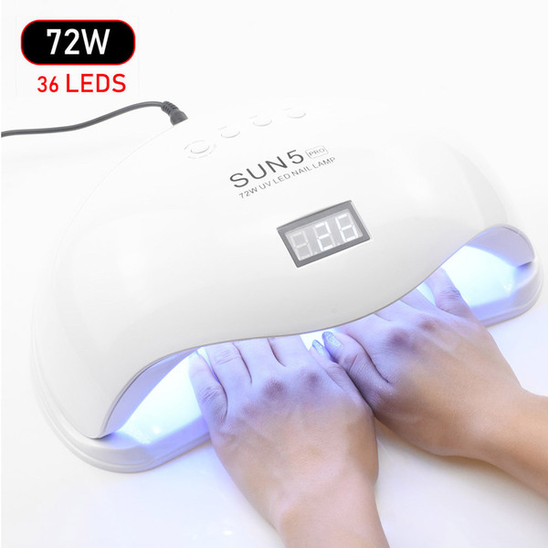 SUNX SUN5 72W UV Led Lamp Nail Dryer For All Types Gel 36 Leds UV Lamp for Nail Sun Light Infrared Sensing Smart Manicure