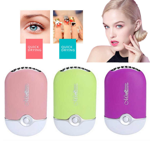 Mini Nail Art Dryer Fan Portable Beauty Polish Dryer Fan For False Eyelashes Art Nail Tools 6 Colors R0056