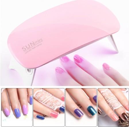 6W Nail Dryer LED UV Lamp Micro USB Gel Varnish Curing Machine Nail Art Tools 6 LEDS Nail Lamps For Home