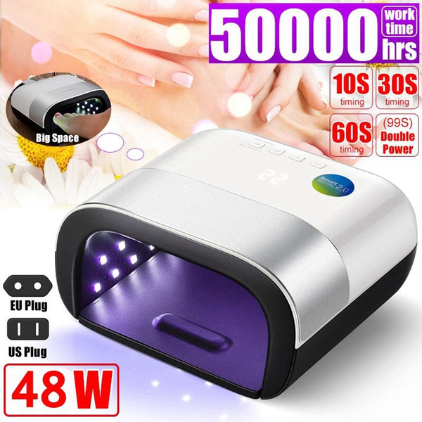 NEW UV Lamp Painless Nail Dryer 48W LED Lamp Nail with Smart Timer Memory Digital Timer Display Drying Machine