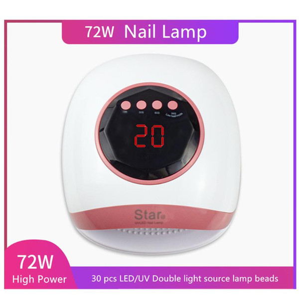 72W Nail Lamp Infrared intelligent induction 30 LED/UV Double light source lamp beads Dry quickly and efficiently in 30s