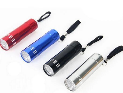 Mini 9 LED uv Gel Curing Lamp without battery Portability Nail Dryer LED Flashlight Currency Detector Aluminum Alloy