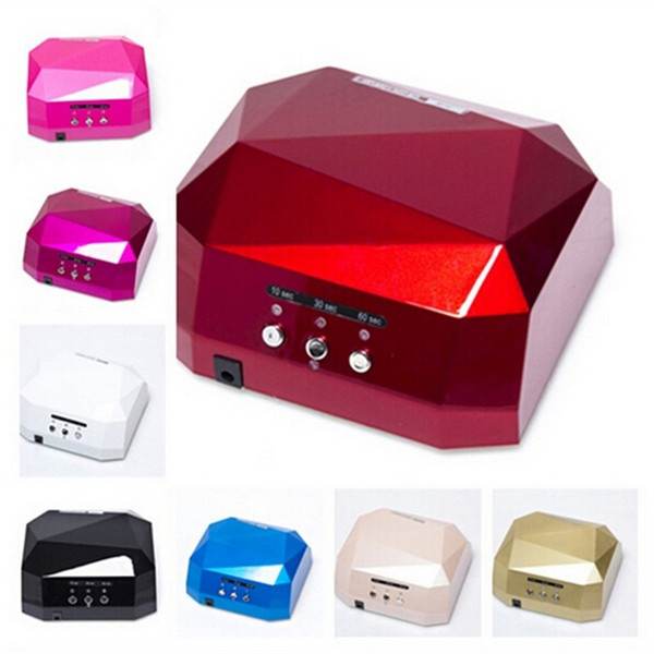 Professional 36W 110V/220V LED Lamp Nail Dryer Diamond Shaped Long Life Fast Dry 24w LED & 12w CCFL Cure For UV nail gel