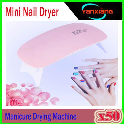 50PCS Clou Beaute LED Mini Gel Nail Lamp 6W Portable USB Charge Gel Nail Dryer 45s 60s Timer LED Light Fast Dry Nails Gel Manicure XU-MJ-3