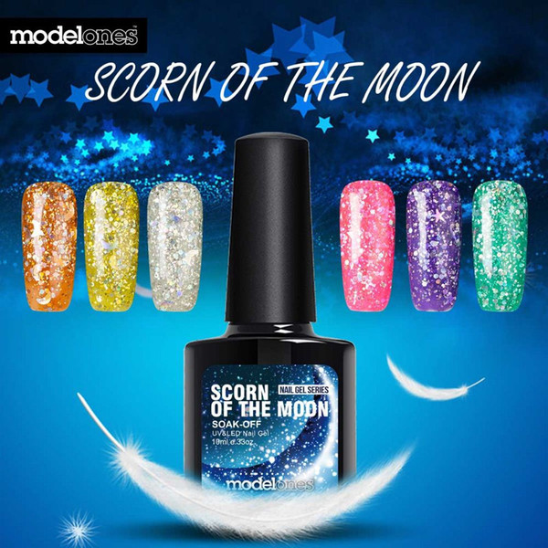 Modelones 2016 Newest Color Gel Polish Hot Sale Glitter UV Nail Gel Polish Blue Led UV Nail Varnish Nail Art Sequins Gel Polish