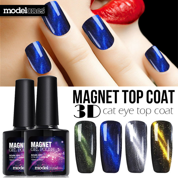 Modelones High Quality Cat Eyes Finish Gel Polish UV Top Coat Chameleon Magnet UV Nail Gel Polish Hot 6 Style Magnetic Top Coat