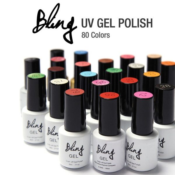 2016 Hot 1Pcs bling Gel Nail Polish Long-Lasting Soak-off Nail Polish Gel Polish 6ml/Pcs 80 Colors Optional uv gel varnish Nail