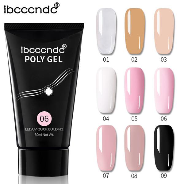 9 Colors 30ml Polygel Nail Builder Gel Polish Varnish Pink White Clear Crystal UV LED Quick Extension Gel Poly Gel Lacquer