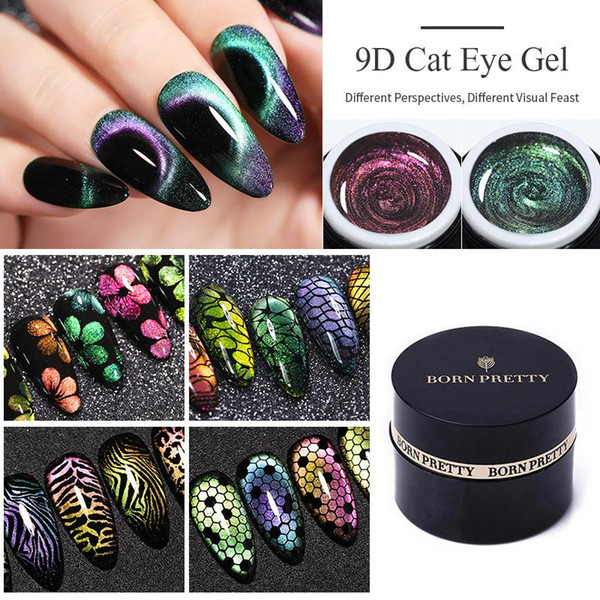 60 Colors Soak Off UV Gel Polish 5D 9D Magnetic Gel Manicure Nail Art Lacquer Varnish BORN PRETTY Cat Eye Gel Nail Polish