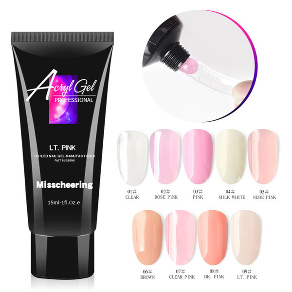 15ml Crystal Extend UV Nail Gel Extension Builder Led polyGel Nail Art Gel Lacquer Jelly Acrylic Builder UV Nail Poly Gel