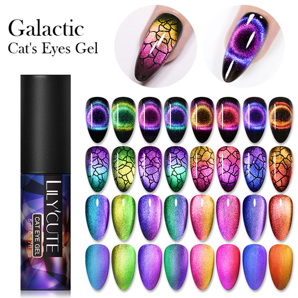 New Glactic 9D Cat Eye Gel Polish Fashion Magnetic Gel Long Lasting Shining Laser Nail Art Soak Off UV LED Gel Varnish 5ML 10 Colors