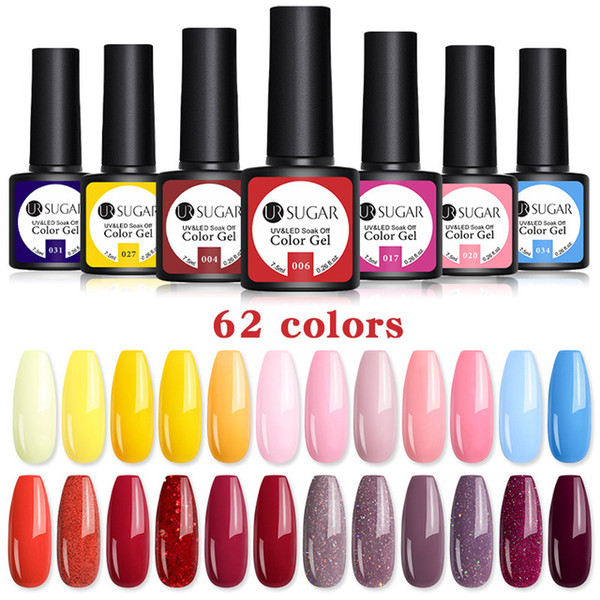 UR SUGAR Glitter UV Gel Nail Polish Set Nude Color Series Led Nail Gel Varnish Semi Permanent Nail Lacquer Sequins Gel 62 Colors