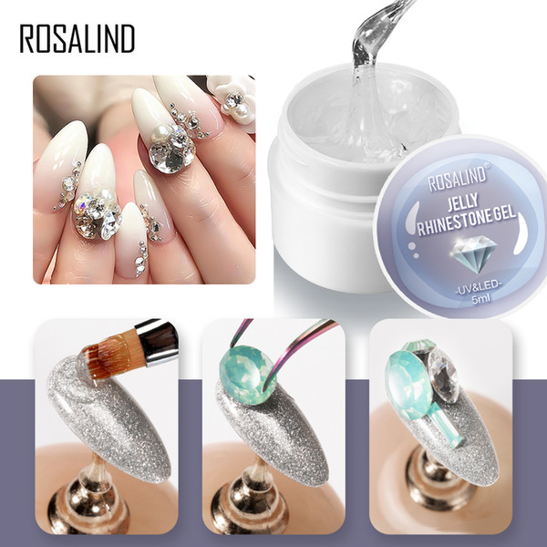 ROSALIND Gel Nail Polish 5ml No Wipe Adhesive Glue of Nail Art Design Rhinestones Decorations All For Manicure Top Base Set