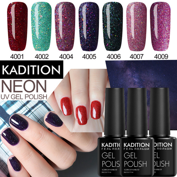 KADITION Neon Color Gel Polish Set Manicure UV Plate Nail Polish Gel Nail for Semi-permanent Hybrid Varnishes