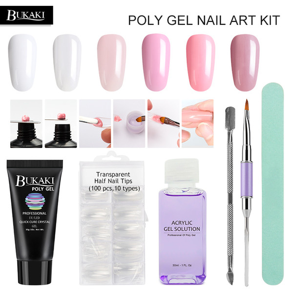 6pcs/set Nails Extension Crystal Jelly Poly Gel Set Builder UV Gel for Nails Art Manicure Design Quick Builder Extension