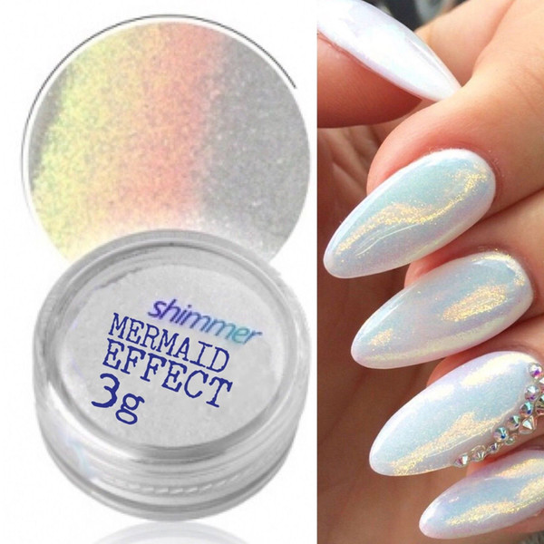 MERMAID EFFECT GLITTER NAIL ART POWDER DUST GLIMMER Hot Nails Iridescent 3g Nail Supplies