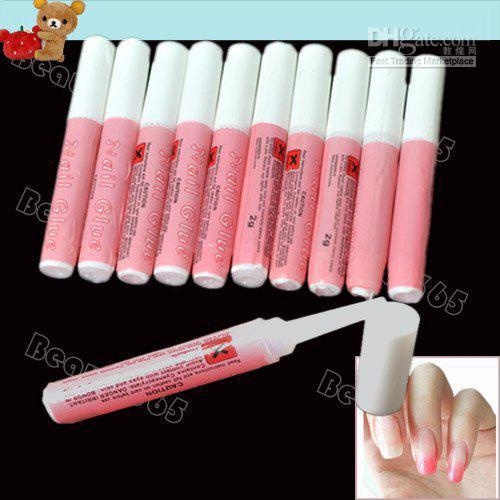 100pcs/Lot Pink Nail Glue 2g Mini Professional Beauty Nail Art Acrylic Glue Decorate Tips