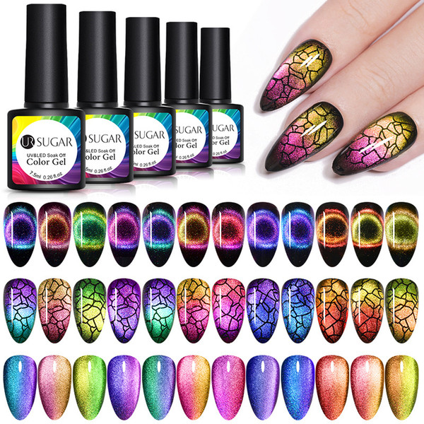 New UR SUGAR 7.5ml 9D Galaxy Cat Eye Nail Gel Magnetic Soak Off UV LED Nail Varnish Semi Permanent Manicure Gel Lacquer