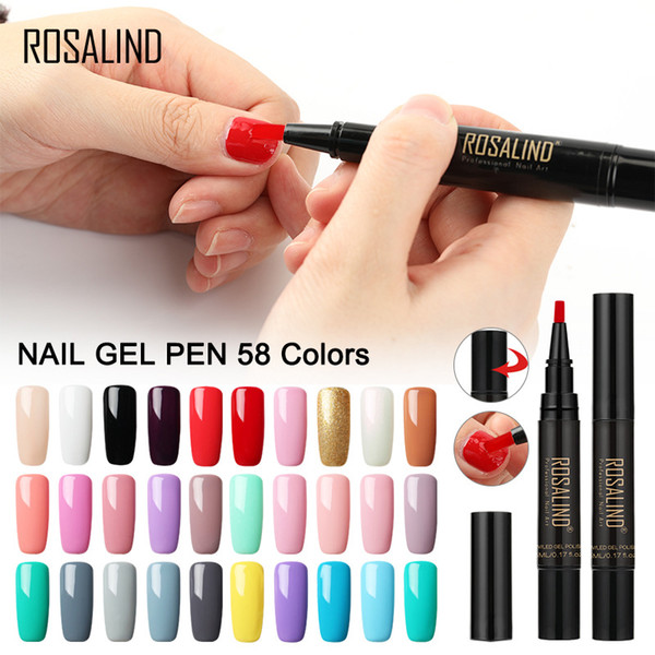 One Step Gel Nail Polish Pen 5ML 58 Colors Soak Off Top White Nail Brush Pen Nails Art Semi Permanent UV Hybrid