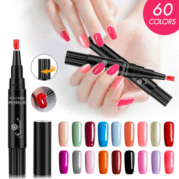 One Step Gel Nail Polish Pen, No Base Top Coat Need, Saviland 3 in 1 Soak Off UV LED Varnish Nail Art Kit gel polish