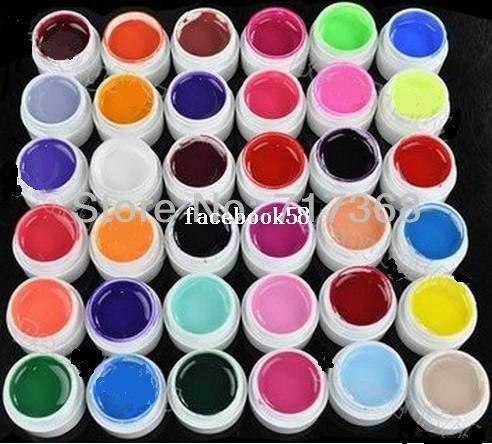 Free Shipping 36 pcs Colors Pure Colour uv gel, Uv gel Set, Builder Gel for nail art