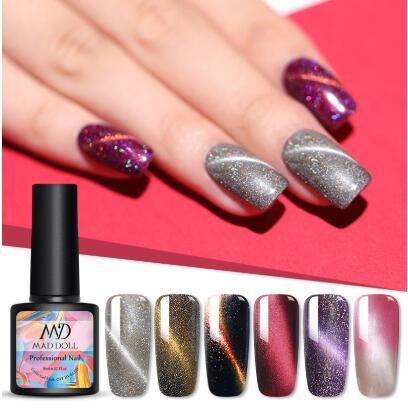 MAD DOLL Cat Eye Gel Nail Polish 8ml Blinking Soak Off Nail Art UV Gel Varnish Magnetic Effect Starsky Nail Gel Polish Lacquer