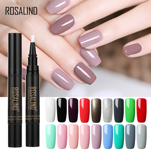 ROSALIND Nail Gel Nails Polish Pen Nail Art Soak Off UV LED Nails Lamp Pure Color Nail Art 58 Color Nails Gel 5ml