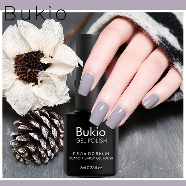 Bukio Colors Matte UV Gel Nail Polish 8ml Pure Nail Color Need Matte Top Coat Soak Off Art Gel Varnish Manicure