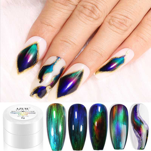 Modelones Newest Thermochromic Nail Gel Lacquer Soak Off Chameleon Temperature Gel Nail Polish Semi Permanent Soak Off