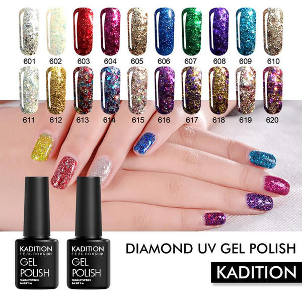 KADITION 8ml Hybrid Varnishes Diamond UV Gel Nail Polish Semi Permanent Vernis Semi Permanant Led Lamp Shimmer Gel-lacquer Nails