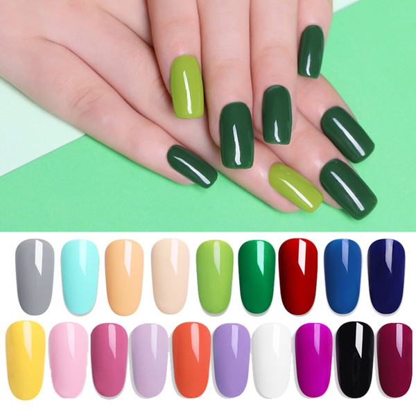 2019 Green Nail Uv Gel Polish Long Lasting Nail Art Decoration Pure Color Gel Varnish Manicure Design 5ml