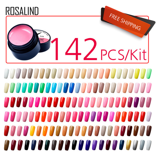 (142PCS/LOT)ROSALIND Gel Nail Varnishes Painting Gel Nail Polish Set 5ML UV Nails Art Long Lasting Design Manicure Gel Lacquer