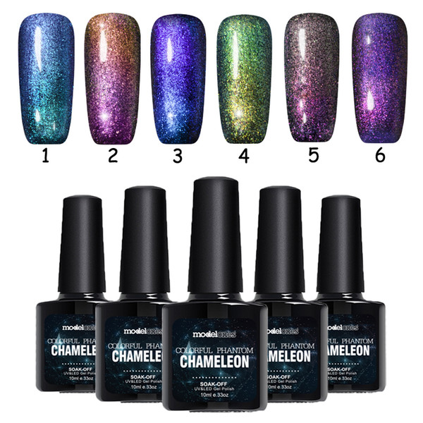 Wholesale-Fashion 1Pcs 10ml 3D Colorful Nail Gel Long-lasting Chameleon Color Soak Off UV Gel Nail Polish