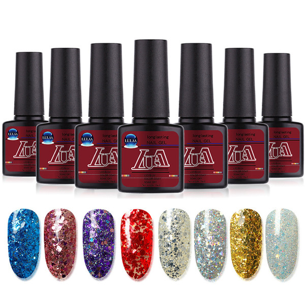 Sexy Sequins Nail Gel Manicure Semi Permanent Vernis Top Coat UV Gel Varnish Soak Off Nail Art Gel Nail Polish